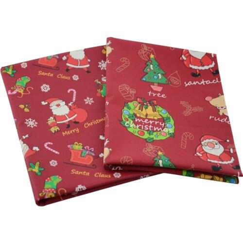 Booksew Patchwork Sewing Fabrics Cotton Fabric Print Merry Christmas Series Tissue Material Ankara Fabric Needlework 2 Pcs/lot