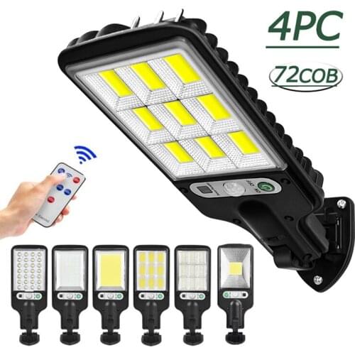 LED Solar Street Lights COB Outdoor Solar Lamp With 3 Light Mode Waterproof Motion Sensor Security Lighting for Garden Patio