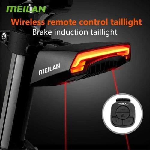 Meilan X5 Bike Brake Light Version Bicycle Wireless Remote Control Turning Laser Light Flash Safety Rear Turn Led Tail Lamp