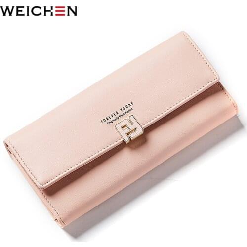 WEICHEN New Arrivals Fashion Women Long Wallet Clutch Soft Leather Female Wallets Purse Ladies Phone Pocket Coin Card Holder