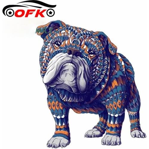 OFK for English Bulldog Funny Car Stickers Trunk Decal Laptop Windows Waterproof Suitable for VAN RV Decor