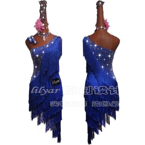 New Latin Dance Dress Competition Dress Costumes Skirt Performing Dress Adult Customize Children Red Matador Skirt Split Skirtes