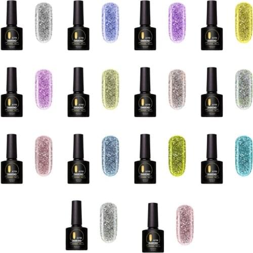 1 Pc Sequins Nail Polish Color Glue Super Glitter Silver Glitter Colorful Platinum Glue Nail Polish Removable Phototherapy Glue