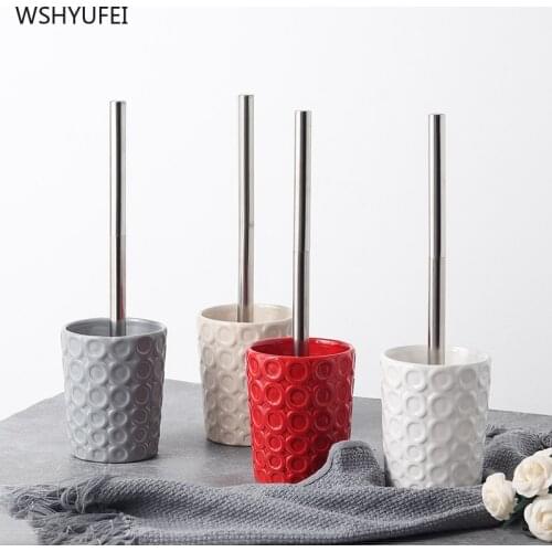 1pcs Ceramic toilet brush floor-standing wall-mounted base cleaning brush for toilet WC bathroom accessories set household items