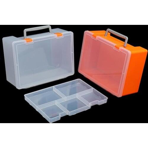 1PC New 1+5 Slots Cells Portable Jewelry Tool Box Container Electronic Parts Screw Beads toy book clothes Component Storage Box