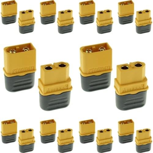 10pairs/lot Amass XT60H XT60 Bullet Connector Plug Male Female Gold Plated Upgraded XT60 with Protective Shell for Lipo Battery
