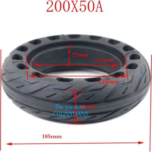 2PCS High quality Size 200x50A Explosion-proof Electric Bike Scooter tyres 8 inch Motorcycle Solid Tires Bee Hive Holes