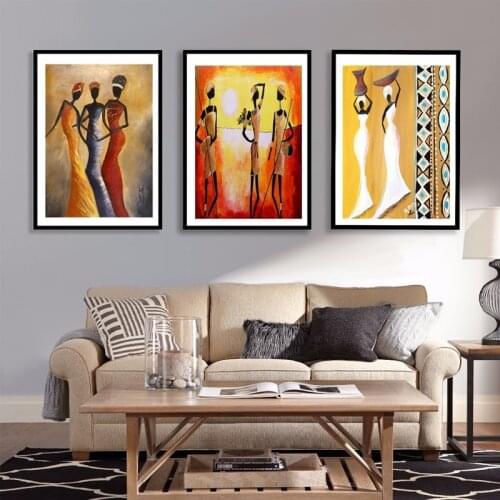 3 Panels African Woman Triptych diamond embroidery Poster 5d Diy diamond painting Wall Sticker for Living Room DecorationZP-2660