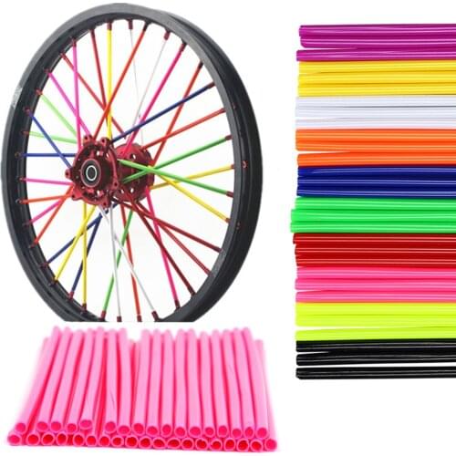 36Pcs/Pack Motorcycle Bike Wheel Cover Colorful Motocross Rims Skins Spoke Protector Bike Guard Wraps Kit Universal Decor