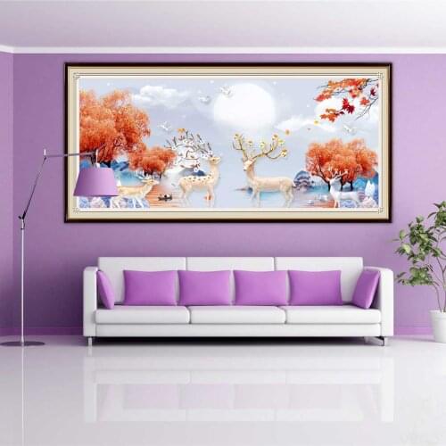 5D DIY Diamond Painting Landscape Tree Full Round Drill Square Animals Cross Stitch Mosaic Full Layout Kitchen Home Decoration