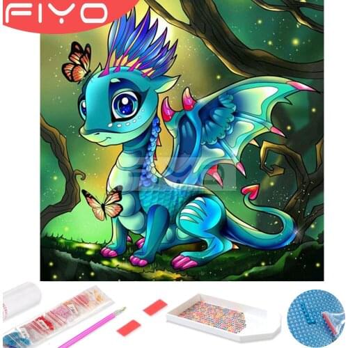 5D DIY Diamond Painting Cartoon Dragon Diamond Embroidery Art Cute Animals Full Round Square Cross Stitch Mosaic Home Decor Gift