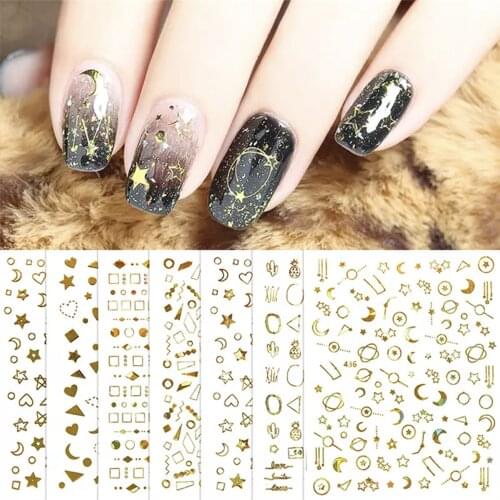 CB-089 436-438 The crooked moon constellation Star 3D Back glue Nail decal Nail sticker Nail decoration Nail art Nail ornament