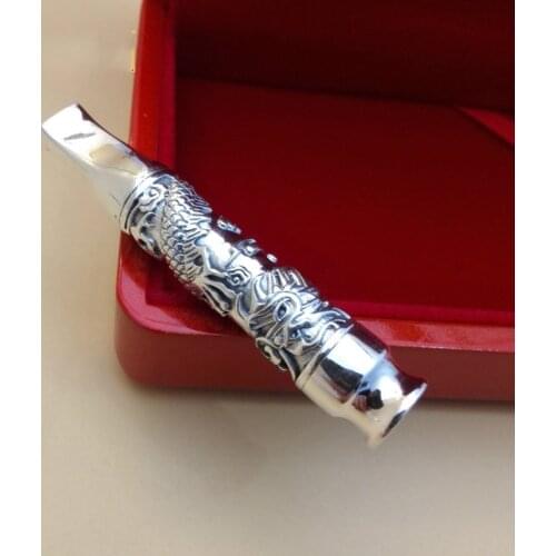Pure Silver Xianglong Cigarette Holder With Filter Element 999 Silver Jewelry Cigarette Bag, Tap Cigarette, Pipe, Mens