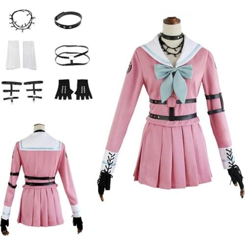 Danganronpa V3 Killing Harmony Iruma Miu Rabbit Halloween Women Cosplay Costume JK School Uniform Sailor Suit