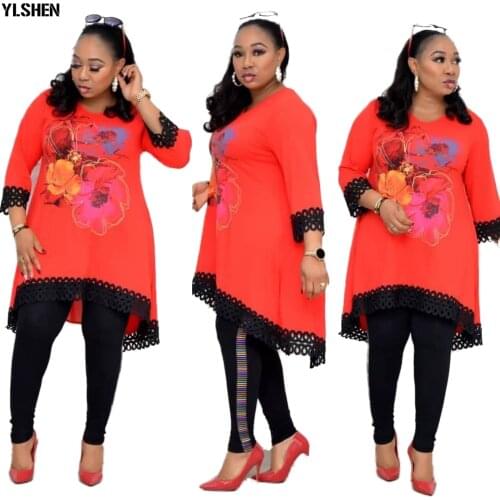 Dashiki Dress African Dresses for Women New Fashion 2 Piece Set Tops and Pants Super Elastic Party Plus Size Clothing For Lady