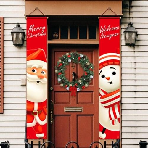 Home Porch Sign Decorative Door Hanging Decor Christmas Door Banner Christmas Decor For Home Outdoor Merry Christmas Door
