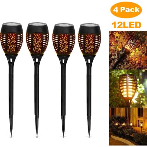 12LED 33LED Solar Flame Torch Light Flickering Waterproof Garden Decor Landscape Lawn Lamp Path Lighting Torch Outdoor Light
