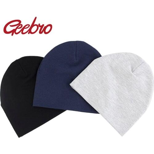 Geebro Newborn baby Girls Boys Cute Cotton Hats And Caps Unisex 0-3 Month Kids Soft Solid Color Skullies Beanies Hats Accessory
