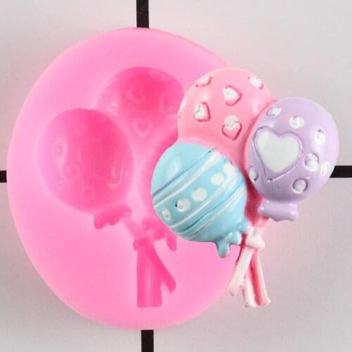 Colorful Balloon Silicone Mold Cupcake Topper Fondant Cake Decorating Tools DIY Polymer Candy Clay Chocolate Gumpaste Moulds