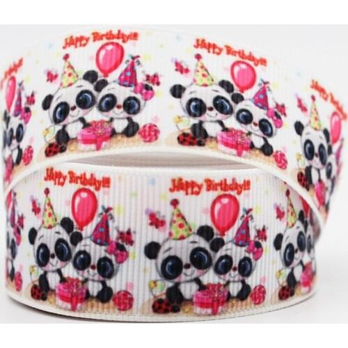 Cartoon Bear Printed Ribbon 16/22/25/38/75mm Grosgrain Ribbons 10 25 50 Yards Diy Bows Gift Wrapping Wedding Decoration