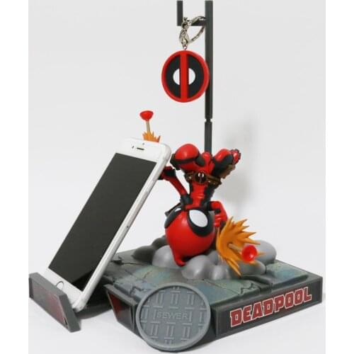 Hot Super Hero Mini Finder Keype Exclusive Key Chain & Holder Statue Deadpool Wade Wilson Figure Model Toys