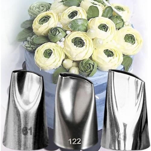 3Pcs Flower Icing Piping Nozzles Set Peony Petal Pastry Nozzles Tips Wedding Party Cake Decorating Tools Cupcake Cream Nozzles