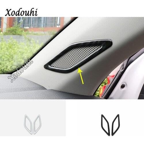 For Volkswagen VW T-cross Tcross 2018 2019 2020 Car Sticker Front A Column Frame Triangle Audio Speak Sound Ring Circle Parts