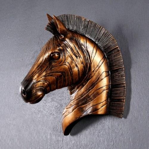 American horse head wall plaque hanging creative animal mural pendant retro decoration shop bar room