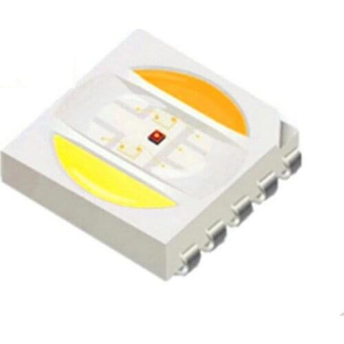 New 100Pcs 5050 RGB+CCT LED Chip 5050 RGBWW led chip 5050 SMD Beads White+ Warm White + RGB 5 in1 RA80 RA95