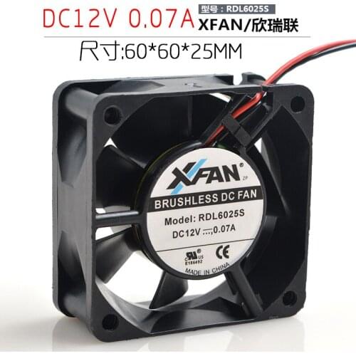 RDL6025S new 12V 0.07A 6025 silent fan 6CM cooling fan