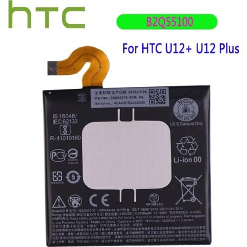 Original 3420mAh Li-ion Polymer Battery B2Q55100 For HTC U12+ U12 Plus Cell phone Battery