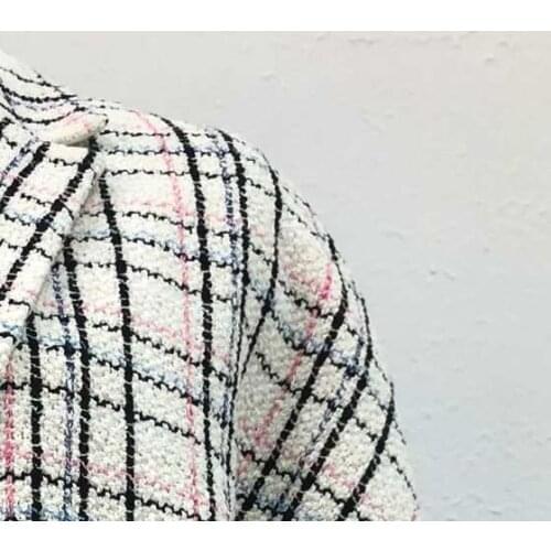 Women Jacket 2020 Spring and Autumn New Ladies Lapel Plaid Suit Jacket