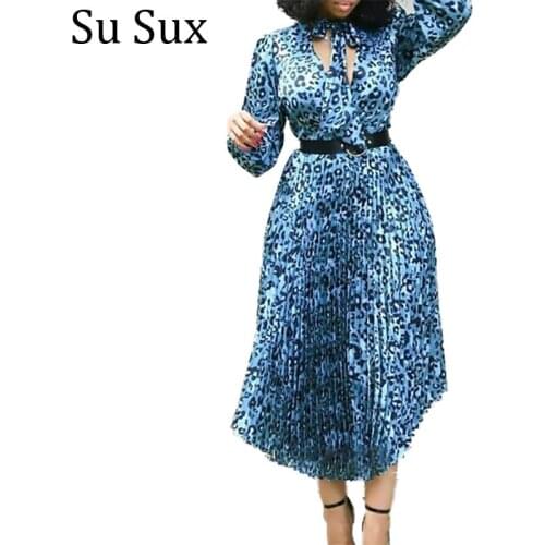 Pleated Maxi Dress African Clothes For Women Elegant Robe Office Lady Print Deep V Neck Long Sleeve Party Dress African Clothes