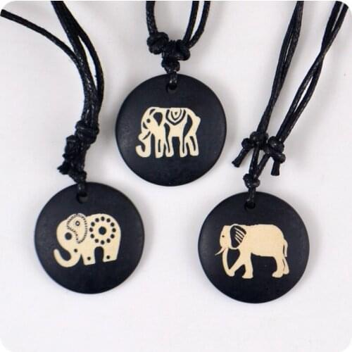 Elephant bone resin Pendant Amulet Necklace Lucky Gift Tribal Fashion Jewelry