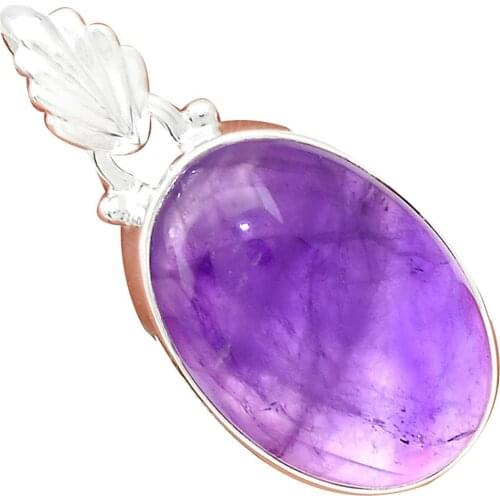 Nature AMETHYST Pendant 925 Sterling Silver, 35 mm, MHBAP5515