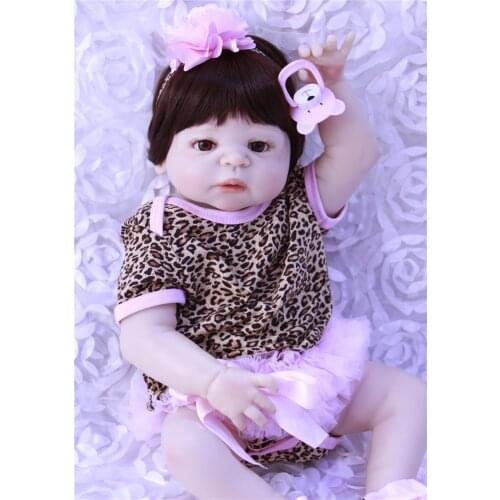 Full silicone dolls reborn 22" reborn baby girl princess dolls toys for kids bebe alive reborn com corpo de silicone menina
