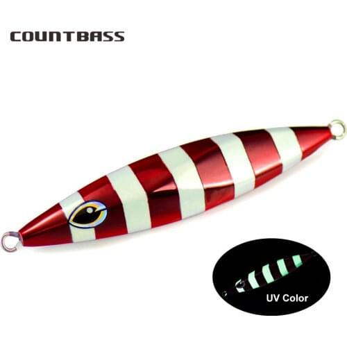 185g 6.5oz Countbass Jigging Lures, Slow Jigs, Saltwater Metal Lead Jig Lures Deep Range Line UV Colors available