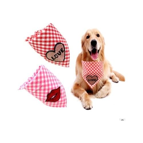 Rose Summer Dog Bandana Pet Large Dog Scarf Bandanas Cotton Adjustable Puppy Cat Dog Bibs Pet Supplier Dog Accessories
