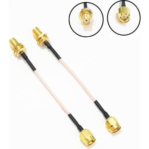 2pcs 90mm 5.8G FPV Low-loss Antenna Extension Cable Cord SMA Male to SMA Female Antennae Adapter Fixed Base