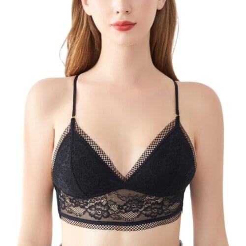 Women Backless Sexy Bra Stylish Lace Seamless Bralette Triangle Cup Bras Soft Thin Underwear