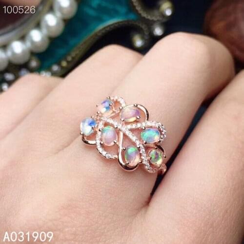KJJEAXCMY boutique jewelry 925 sterling silver inlaid Natural opal gemstone ring female support detection trendy