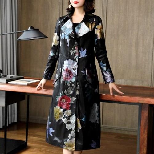 Womens Fur Coat Female Genuine Leather Jacket 2020 Autumn Jacket Women 100% Sheepskin Coat Female Long Trench Coats MY