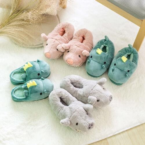 Winter Women Warm Indoor Slippers Ladies Fashion Cute Pink Pig Womens Soft Short Furry Plush Woman Comfort Casual Female Shoes