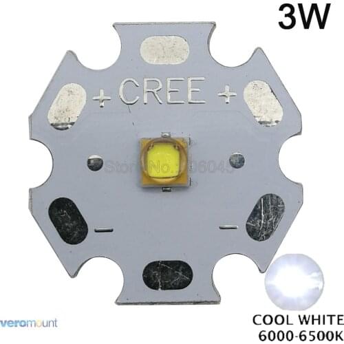 10x 1W 3W 3030 Chip Rebel Cool White 7500-8000K High Power LED Light Emitter Diode on 16mm or 20mm PCB