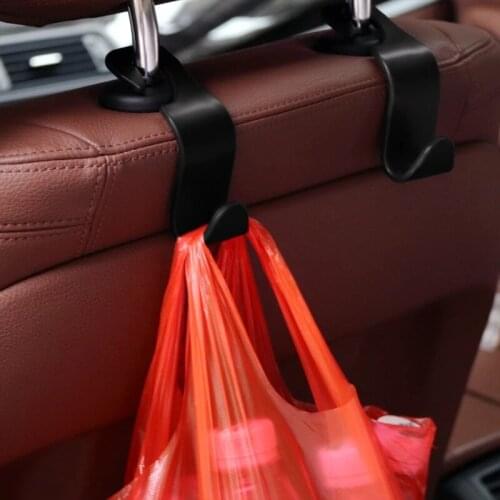 2pcs Car Seat Back Hooks Auto Hidden Headrest Hanger for Handbag Shopping Bag Coat Storage Hanger Car Accessories Hook Organizer