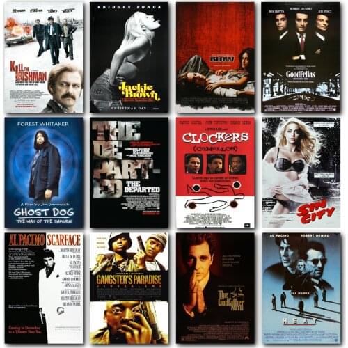 42style Choose CLASSIC MAFIA GANGSTER Movie PICTURE Art Film Print Silk Poster for Your Home Wall Decor 24x36inch