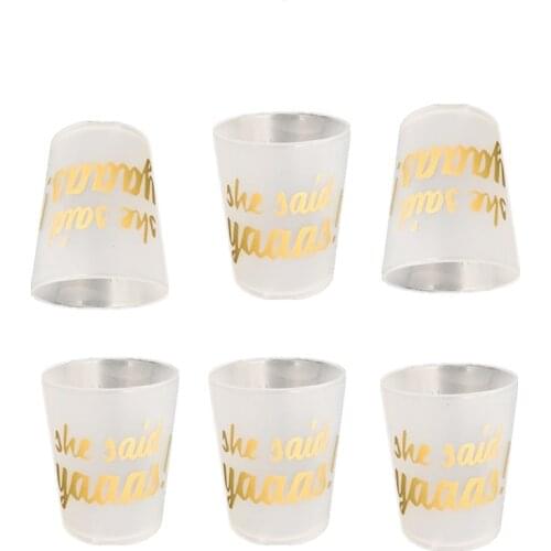5pcs She Said Yaaas Plastic Cups Wedding Decoration Supplies Bridal Shower Bride To Be Hen Night Bachelorette Party Decoration-S