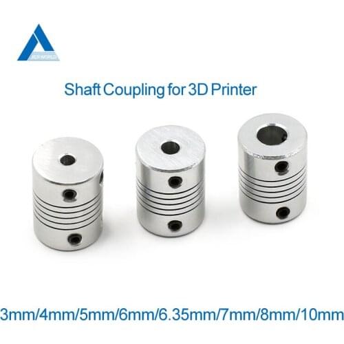 Aluminium CNC Motor Jaw Shaft Coupler 3mm To 10mm Flexible Coupling OD 19x25mm Dropshipping 3/4/5/6/6.35/7/8/10mm