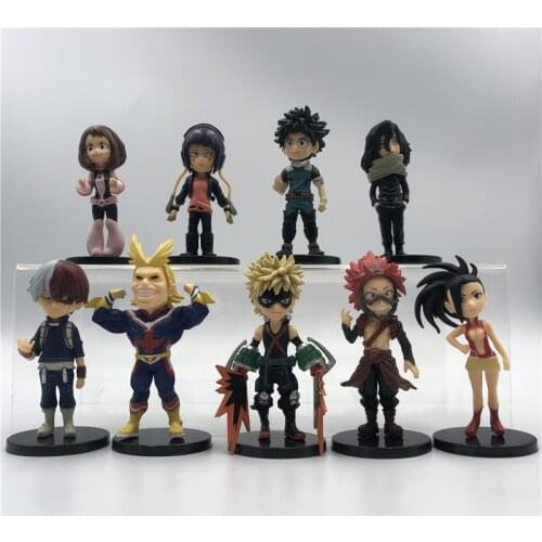 My Hero Academia Anime Figure Midoriya Izuku Bakugou Katsuki Todoroki Shouto All Might PVC Action Figure Toys Model 9 pcs/set