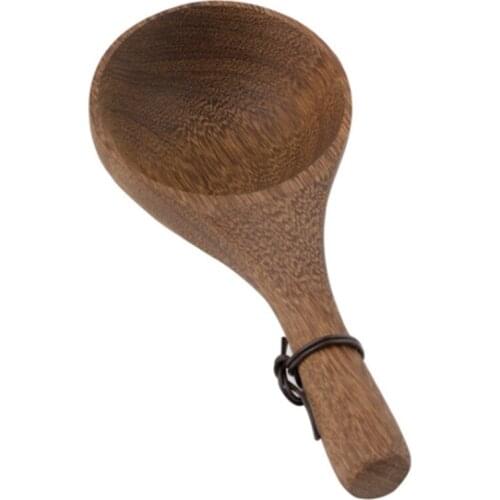 Household Tableware Bowl Nordic Handle Solid Wood Bowl Spoon with Handle Sauce Bowl Handle Bowl